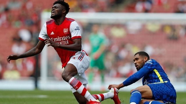 Arsenal's Thomas Partey and Ruben Loftus-Cheek had a few feisty duels